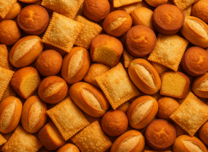 Pastéis, bolos e pães